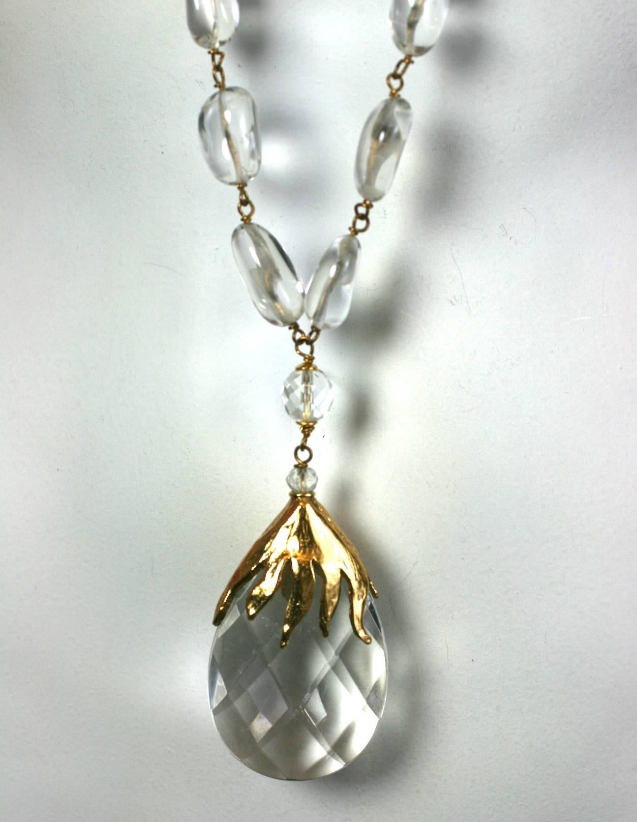 Yves Saint Laurent Rock Crystal Pendant Necklace, Maison Goossens            For Sale 2