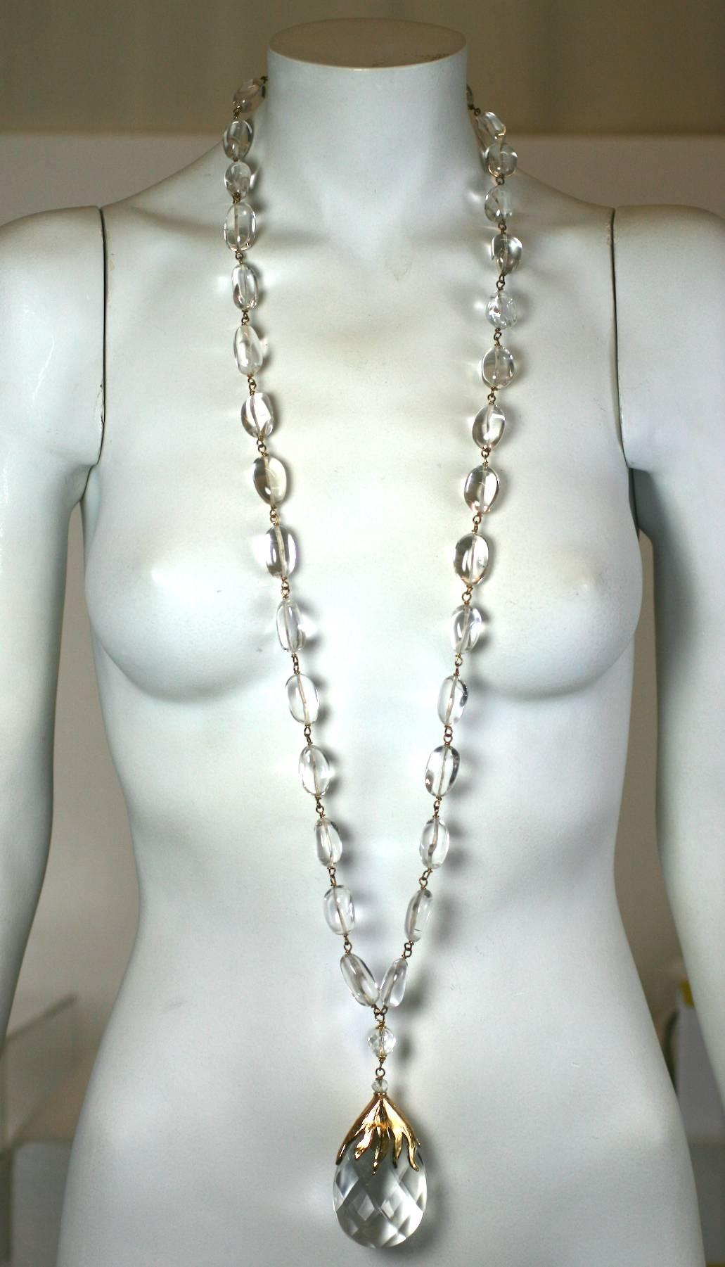 Yves Saint Laurent Rock Crystal Pendant Necklace, Maison Goossens            For Sale 3