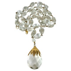 Vintage Yves Saint Laurent Rock Crystal Pendant Necklace, Maison Goossens           