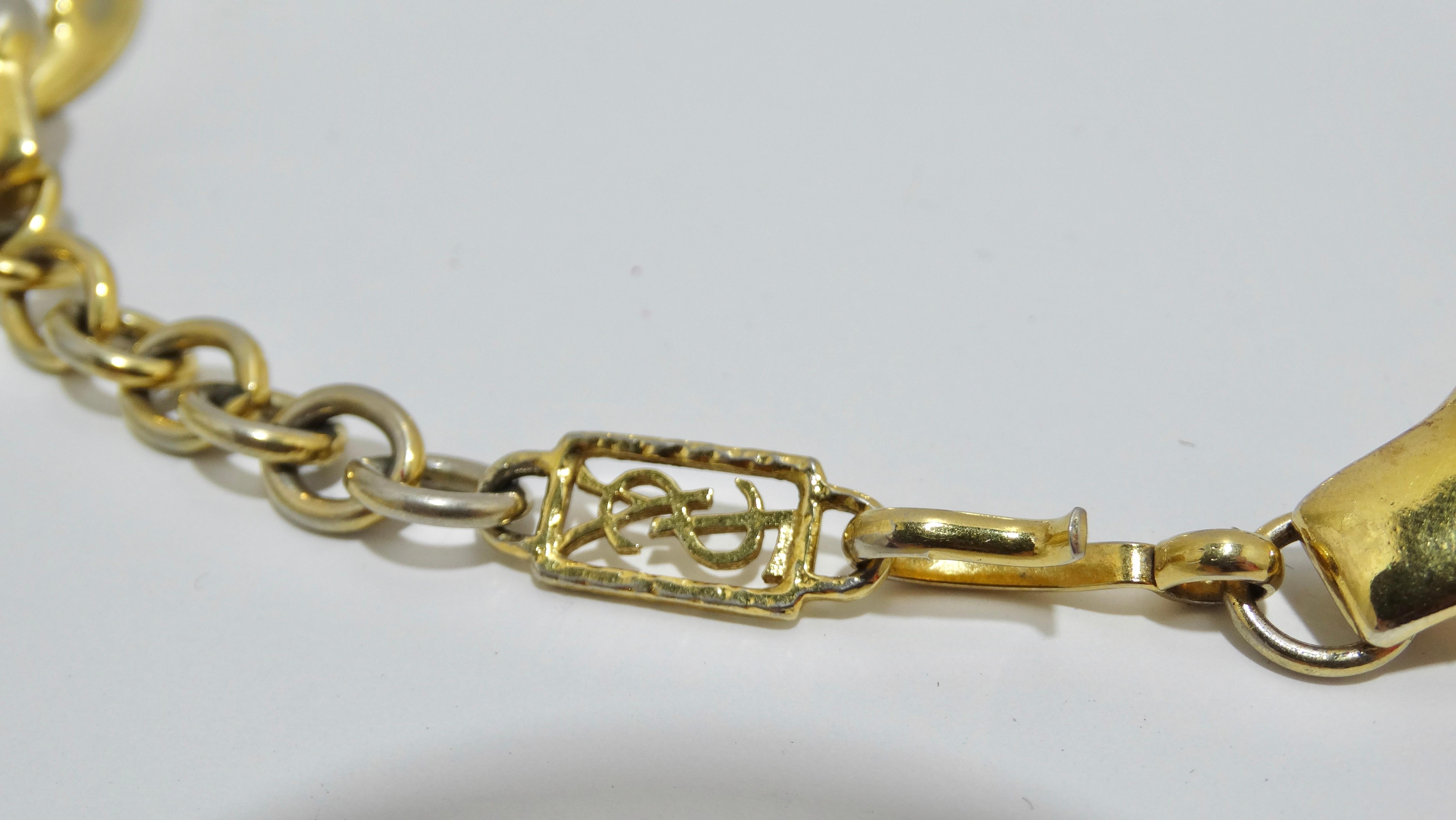 Yves Saint Laurent, collier à maillons en or épais de défilé en vente 3