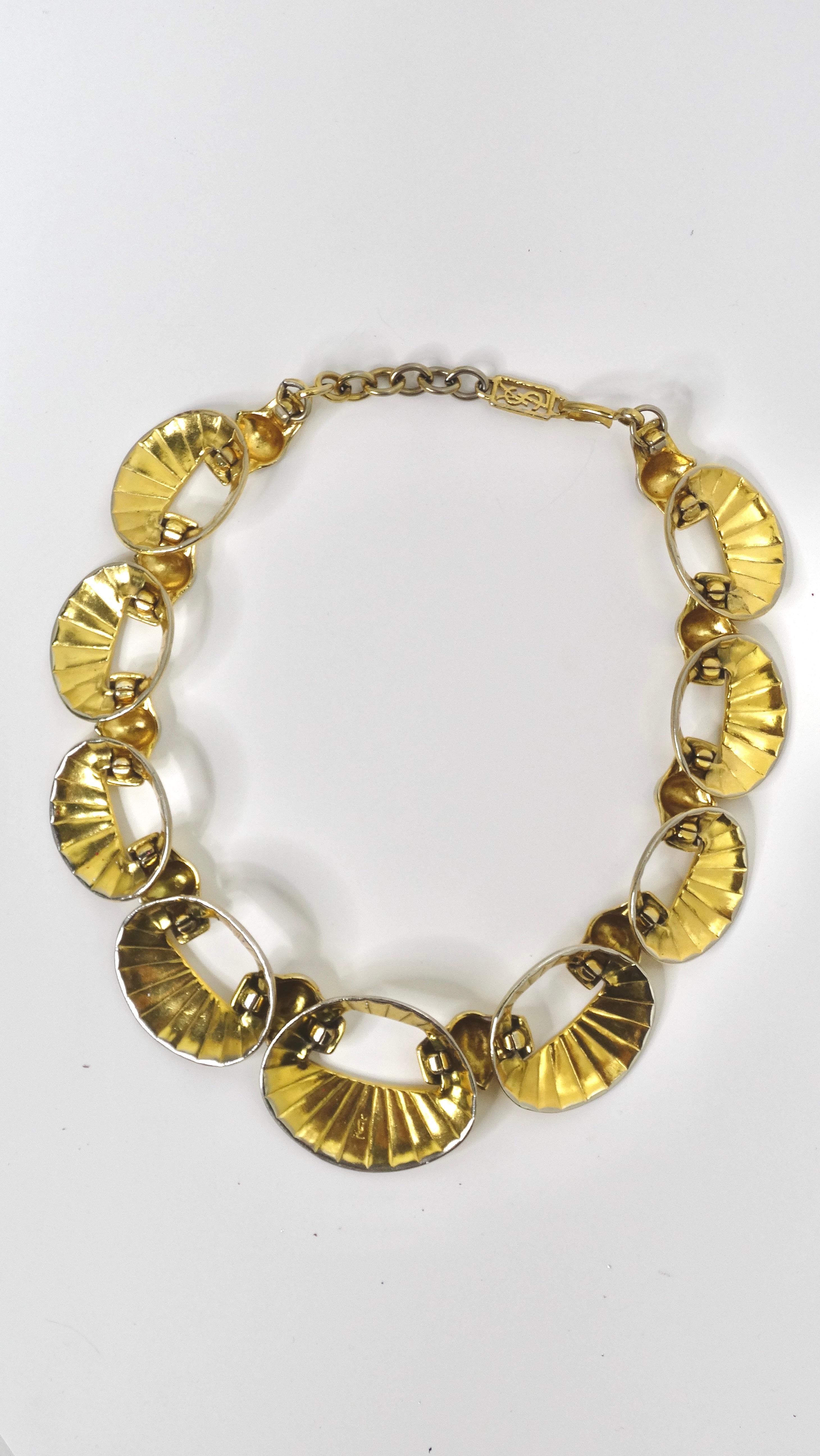Yves Saint Laurent Runway Chunky Gold Link Necklace For Sale 4