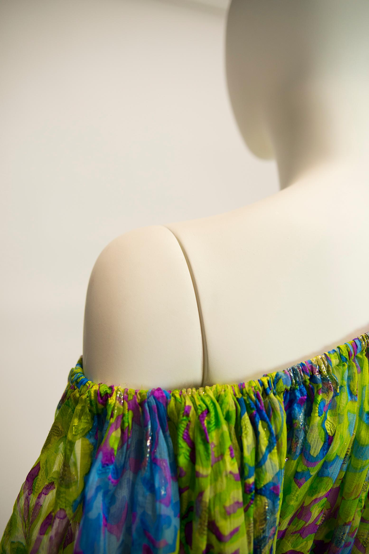Yves Saint Laurent Runway Floral-Print Silk Chiffon Mini Dress Or Top, SS 1990 6