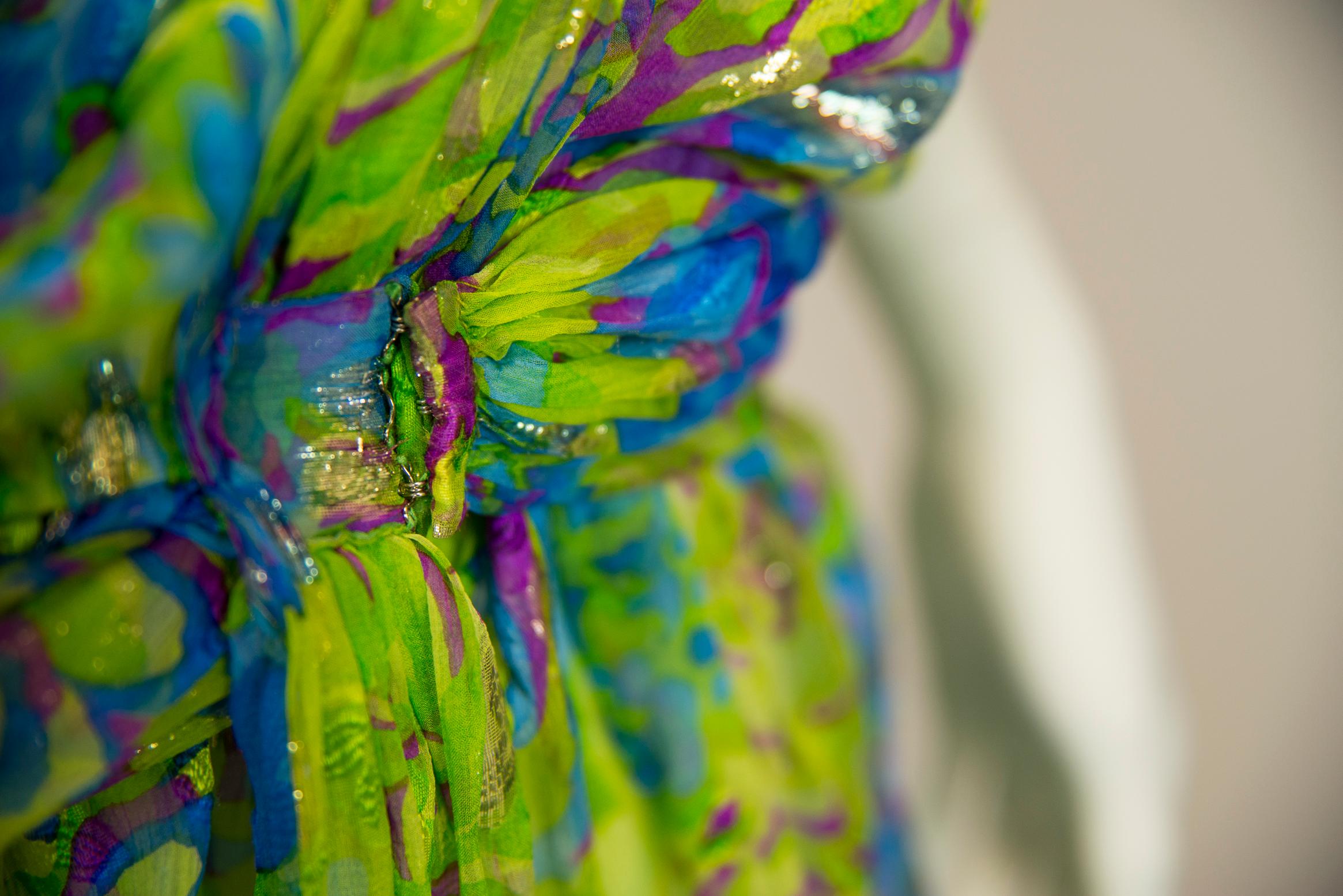Yves Saint Laurent Runway Floral-Print Silk Chiffon Mini Dress Or Top, SS 1990 12