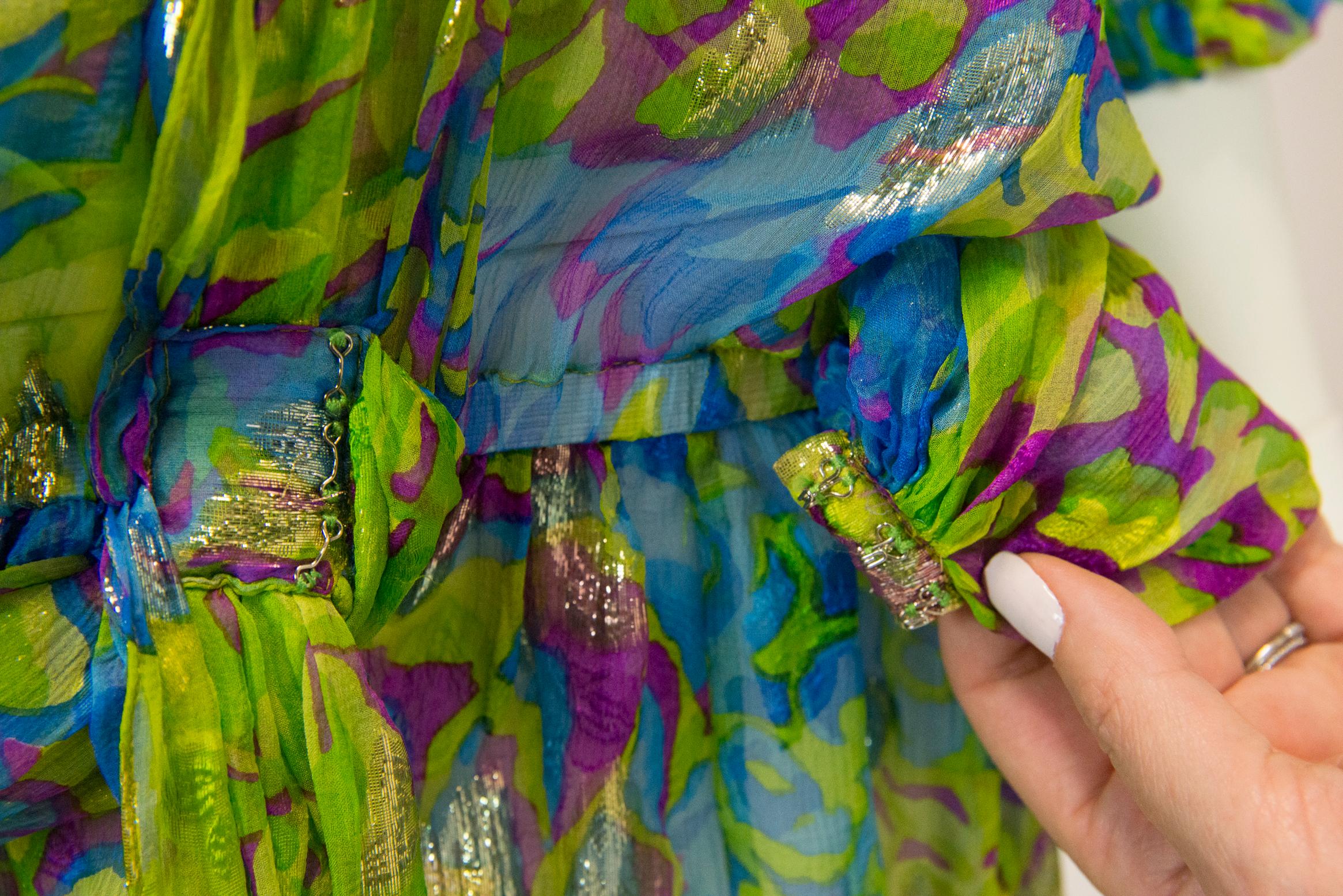 Yves Saint Laurent - Robe courte ou haut en mousseline de soie à imprimé floral, défilé 1990 13