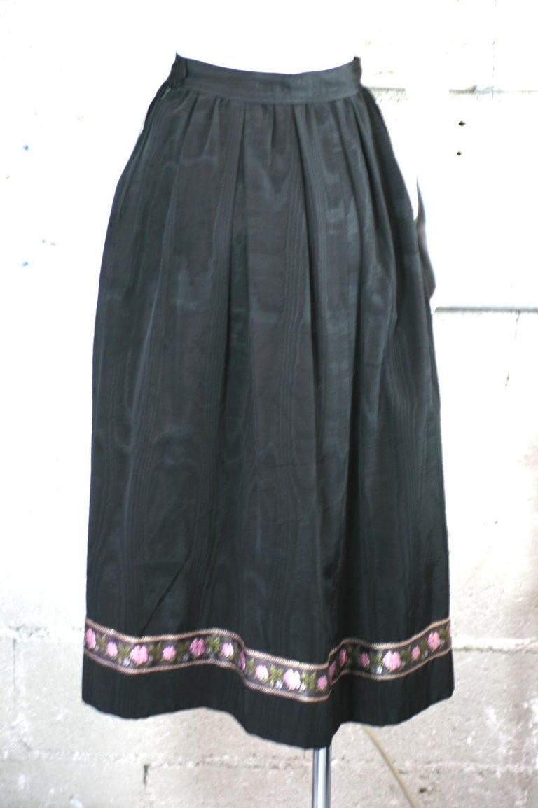 Yves Saint Laurent Russian Collection Moire Skirt at 1stDibs