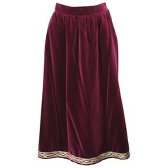 Yves Saint Laurent Russian Collection Velvet Skirt