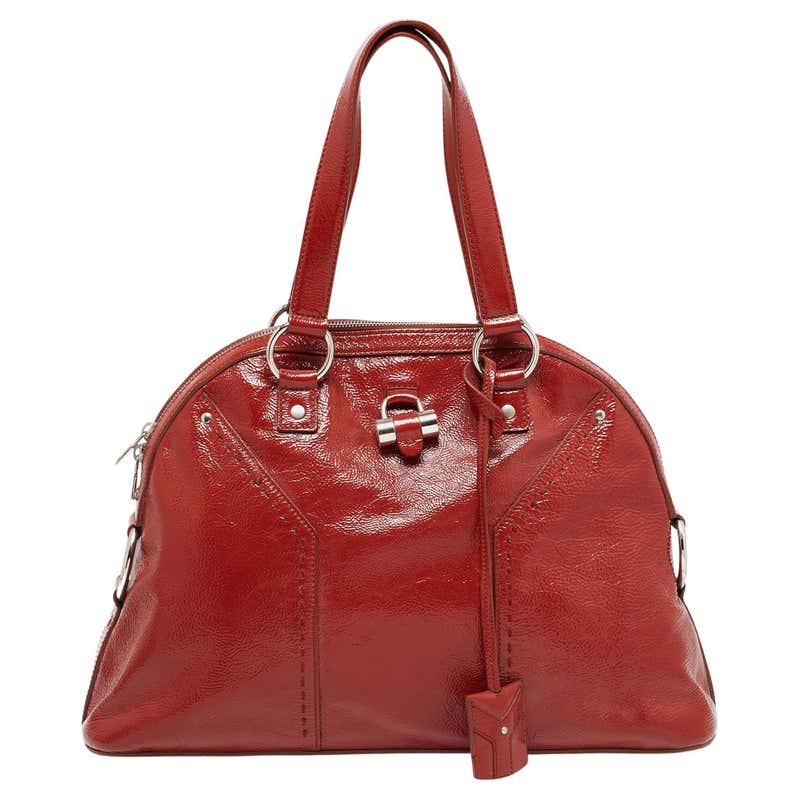 Yves Saint Laurent YSL Vintage Red Leather Arabesque 2-Way Shoulder Bag ...