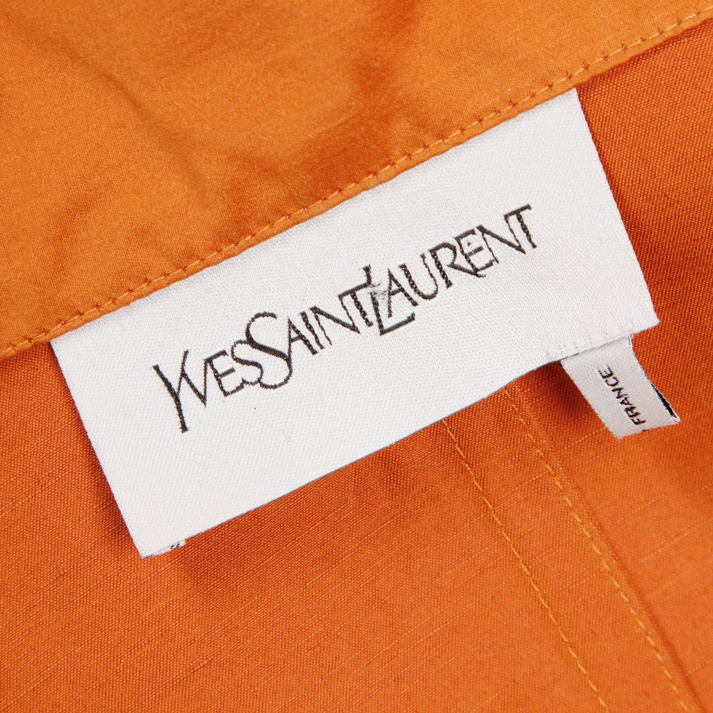 Yves Saint Laurent Rust/ Orange Fall Trench Coat Jacket In Excellent Condition For Sale In Sparks, NV