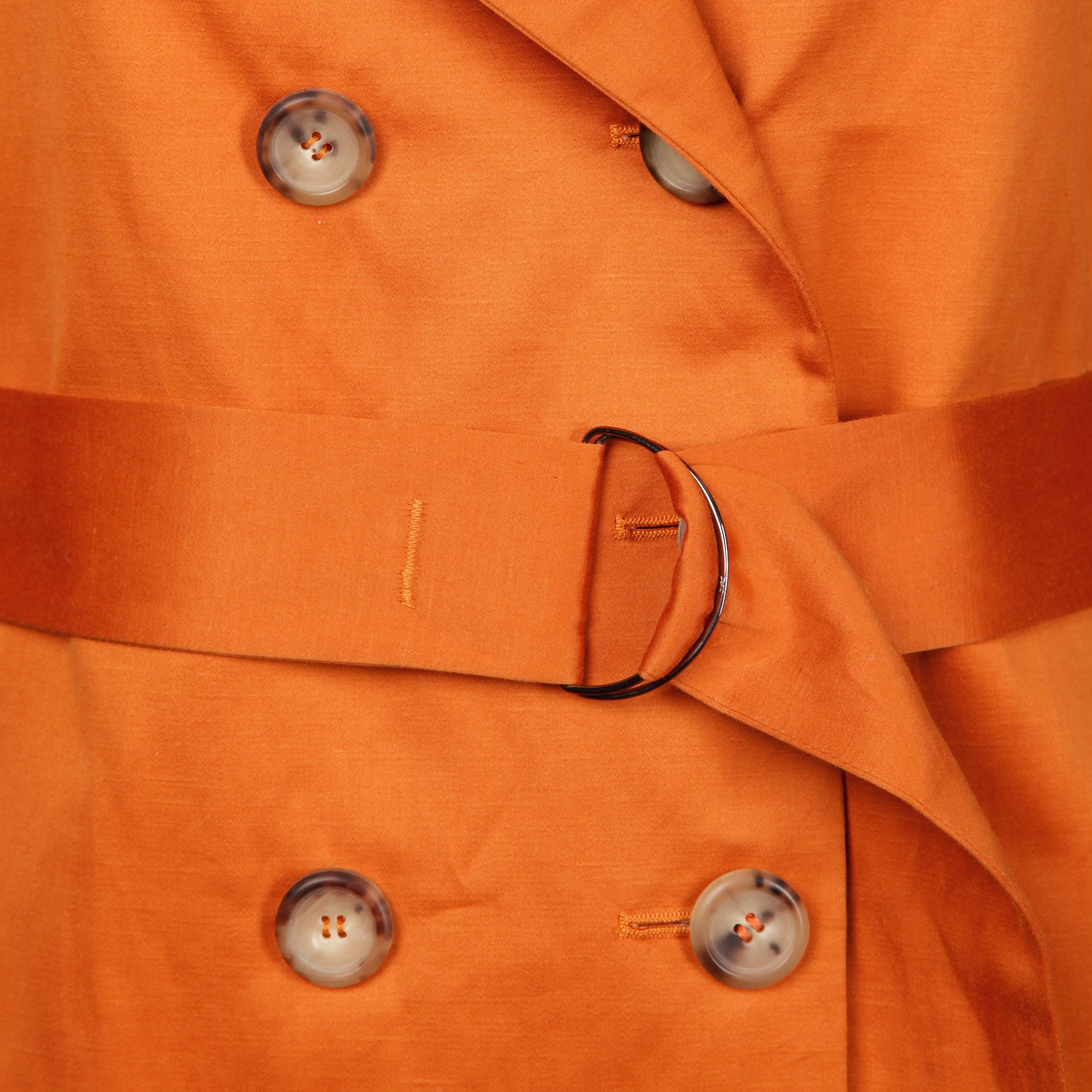 Yves Saint Laurent Rust/ Orange Fall Trench Coat Jacket For Sale 2