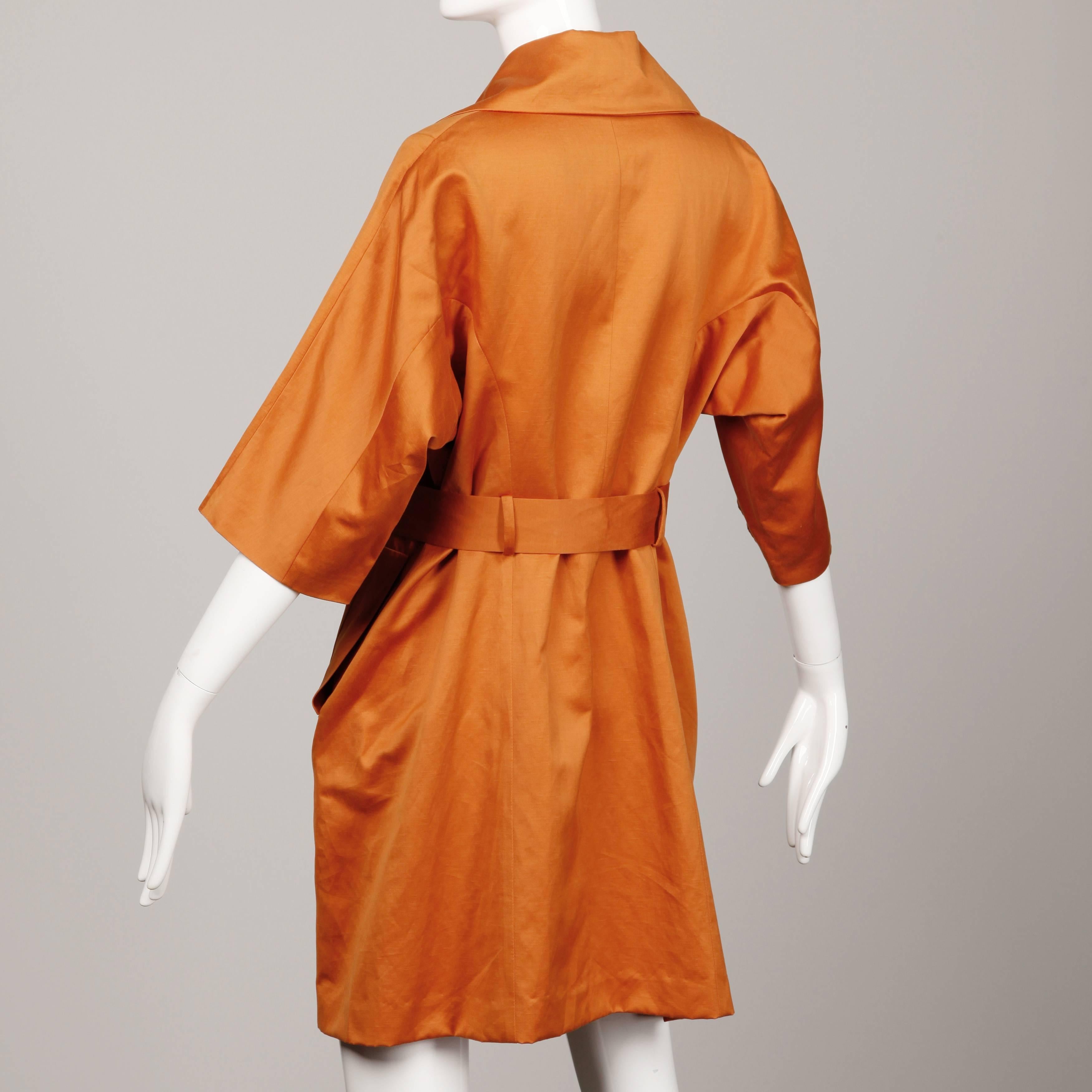Yves Saint Laurent Rust/ Orange Fall Trench Coat Jacket For Sale 3