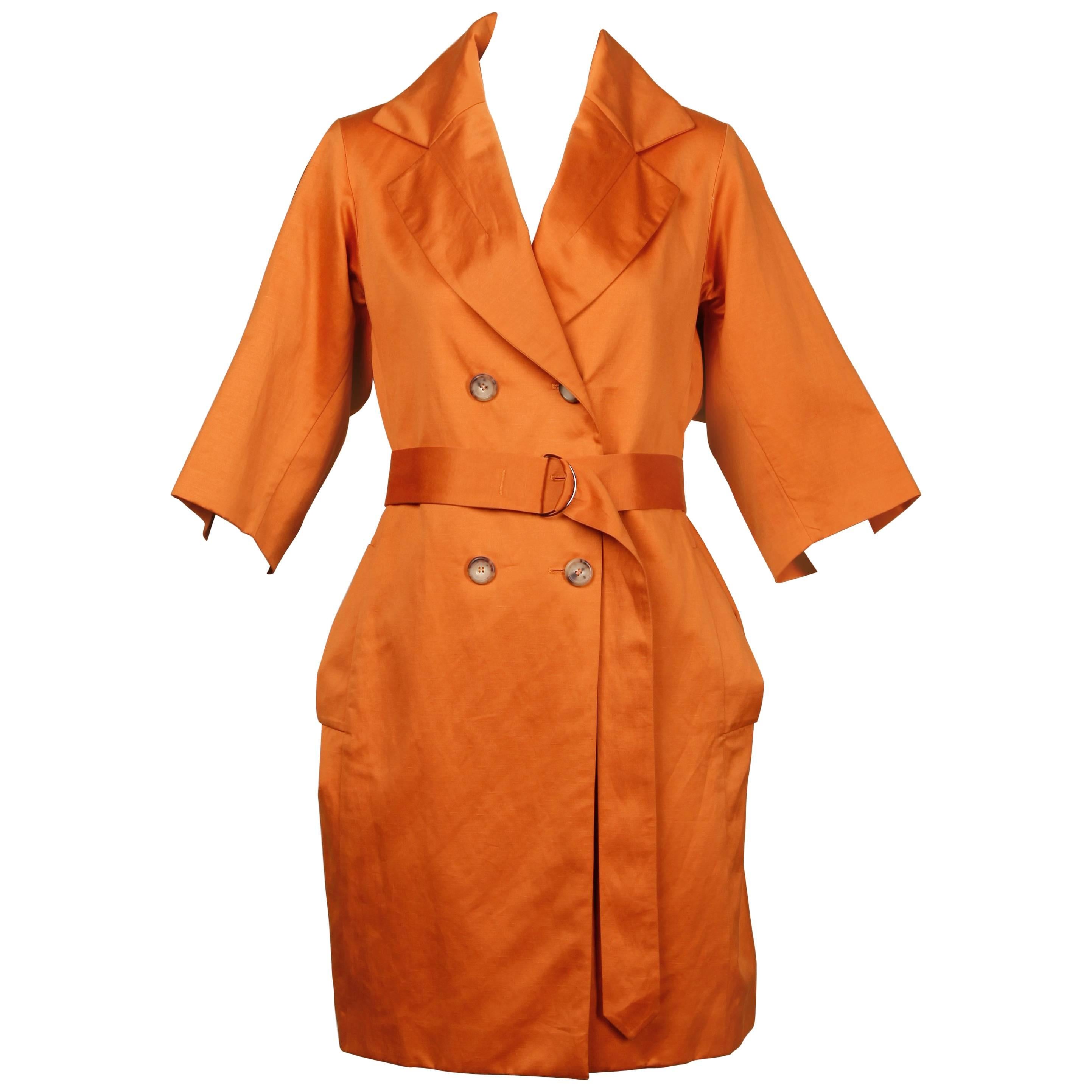 Yves Saint Laurent Rust/ Orange Fall Trench Coat Jacket