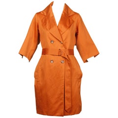 Yves Saint Laurent Rust/ Orange Fall Trench Coat Jacket