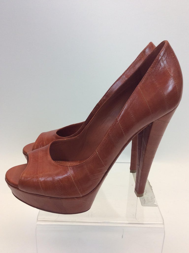 open toe ysl heels
