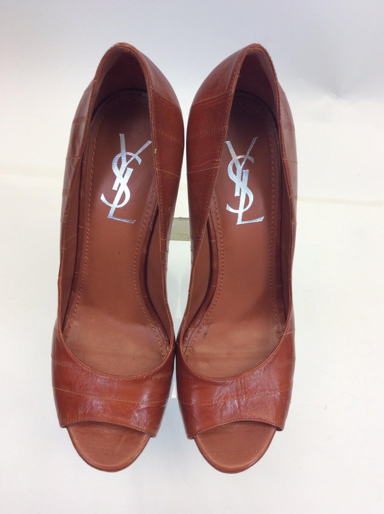 open toe ysl heels