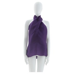 Yves Saint Laurent S/S 2012 Purple halter neck silk top 
