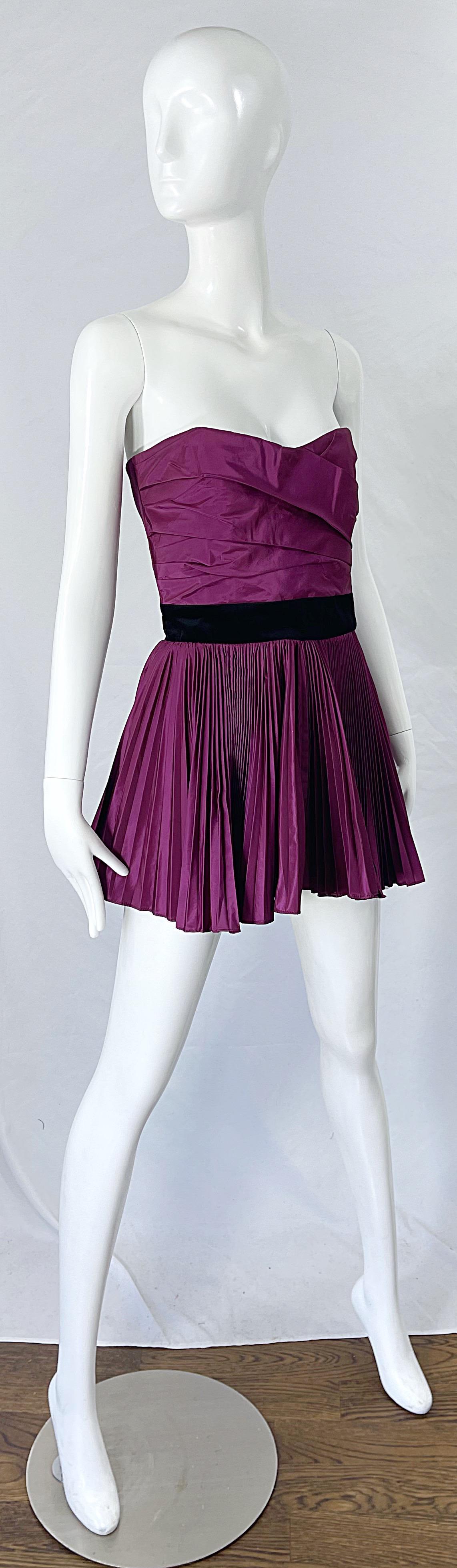 Yves Saint Laurent S/S 2012 Stefano Pilati Purple Silk Taffeta Mini Dress or Top For Sale 3