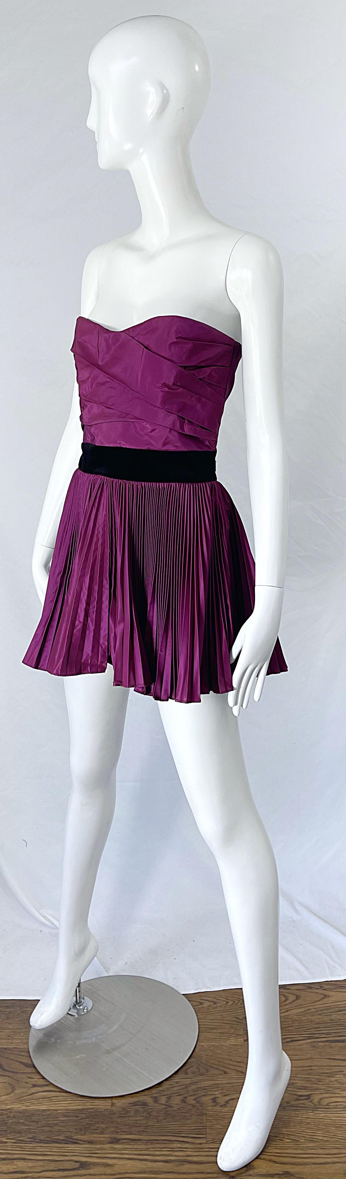 Yves Saint Laurent S/S 2012 Stefano Pilati Purple Silk Taffeta Mini Dress or Top For Sale 5
