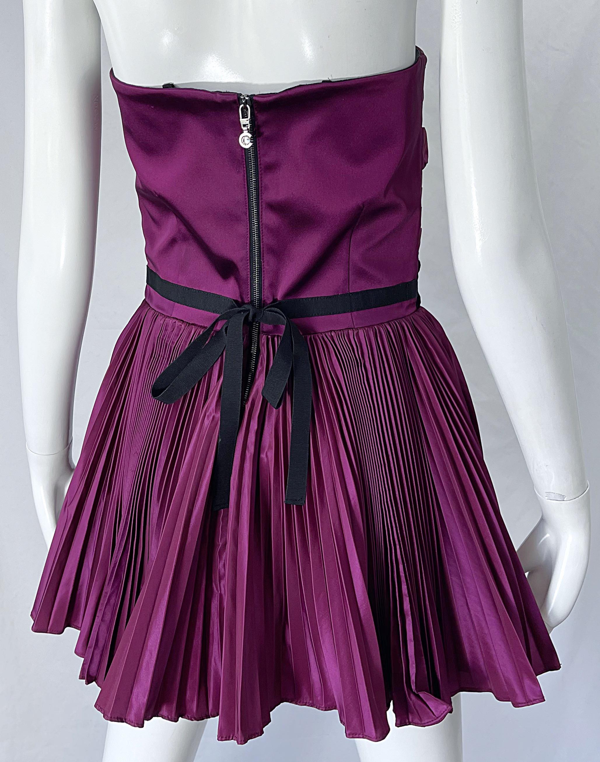 Yves Saint Laurent S/S 2012 Stefano Pilati Purple Silk Taffeta Mini Dress or Top For Sale 6