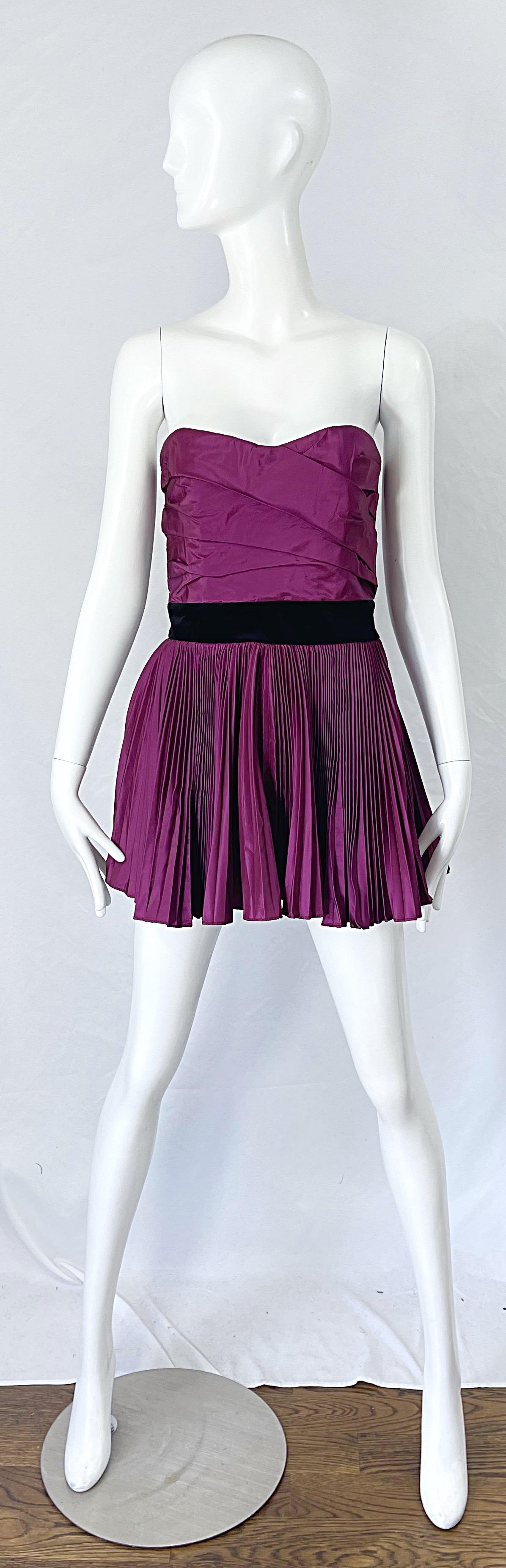 Yves Saint Laurent S/S 2012 Stefano Pilati Purple Silk Taffeta Mini Dress or Top For Sale 8