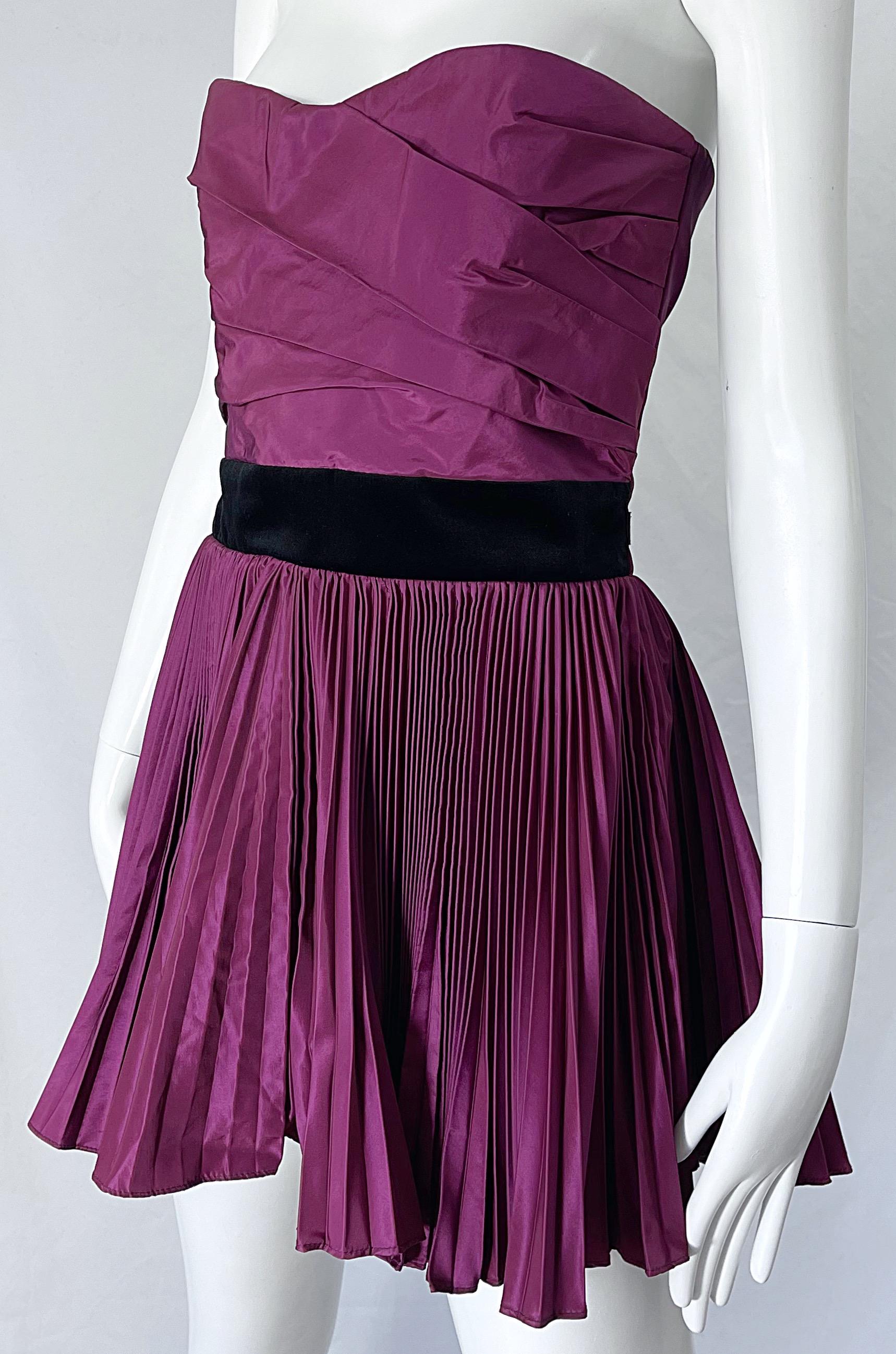 Yves Saint Laurent S/S 2012 Stefano Pilati Purple Silk Taffeta Mini Dress or Top In Excellent Condition For Sale In San Diego, CA