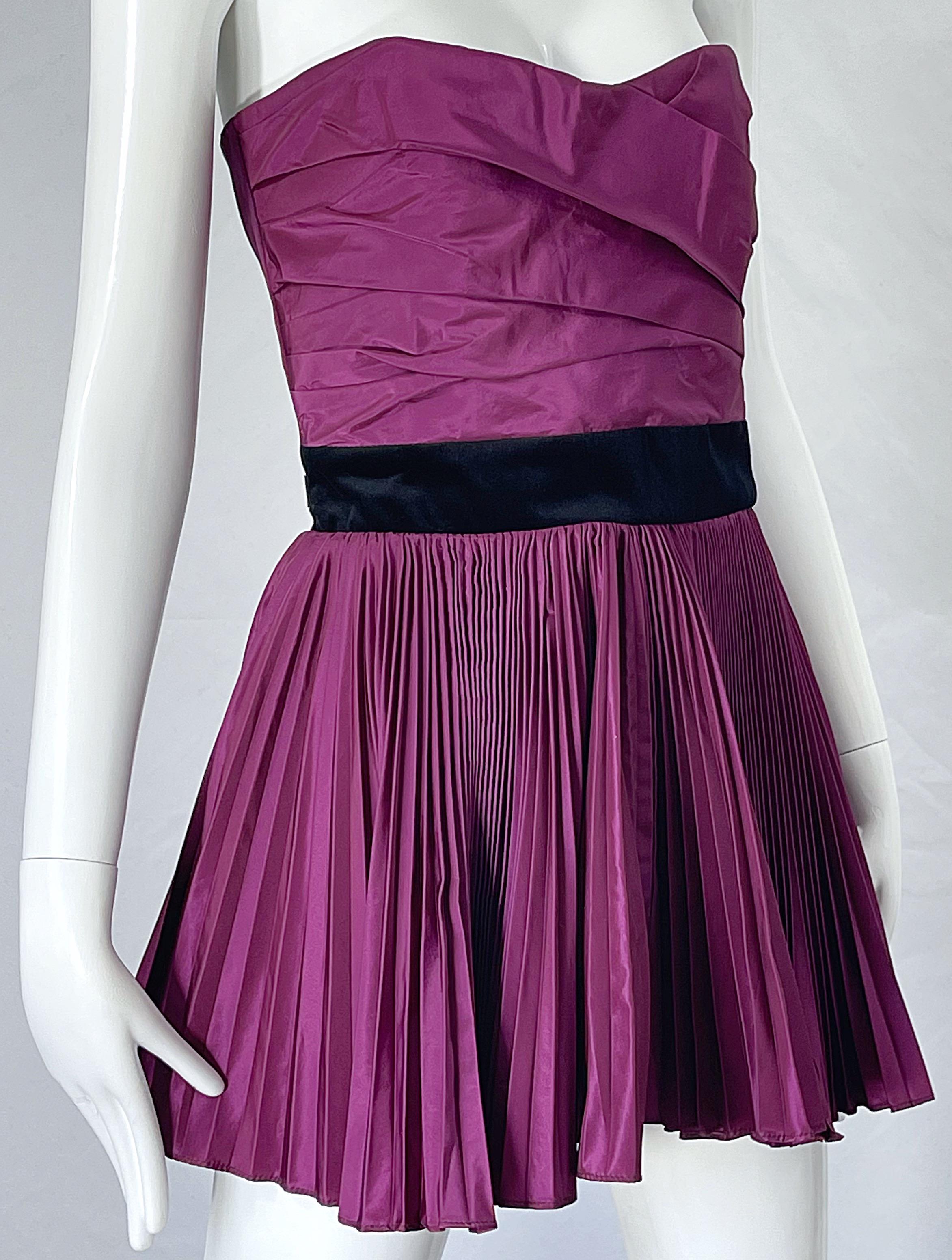 Women's Yves Saint Laurent S/S 2012 Stefano Pilati Purple Silk Taffeta Mini Dress or Top For Sale