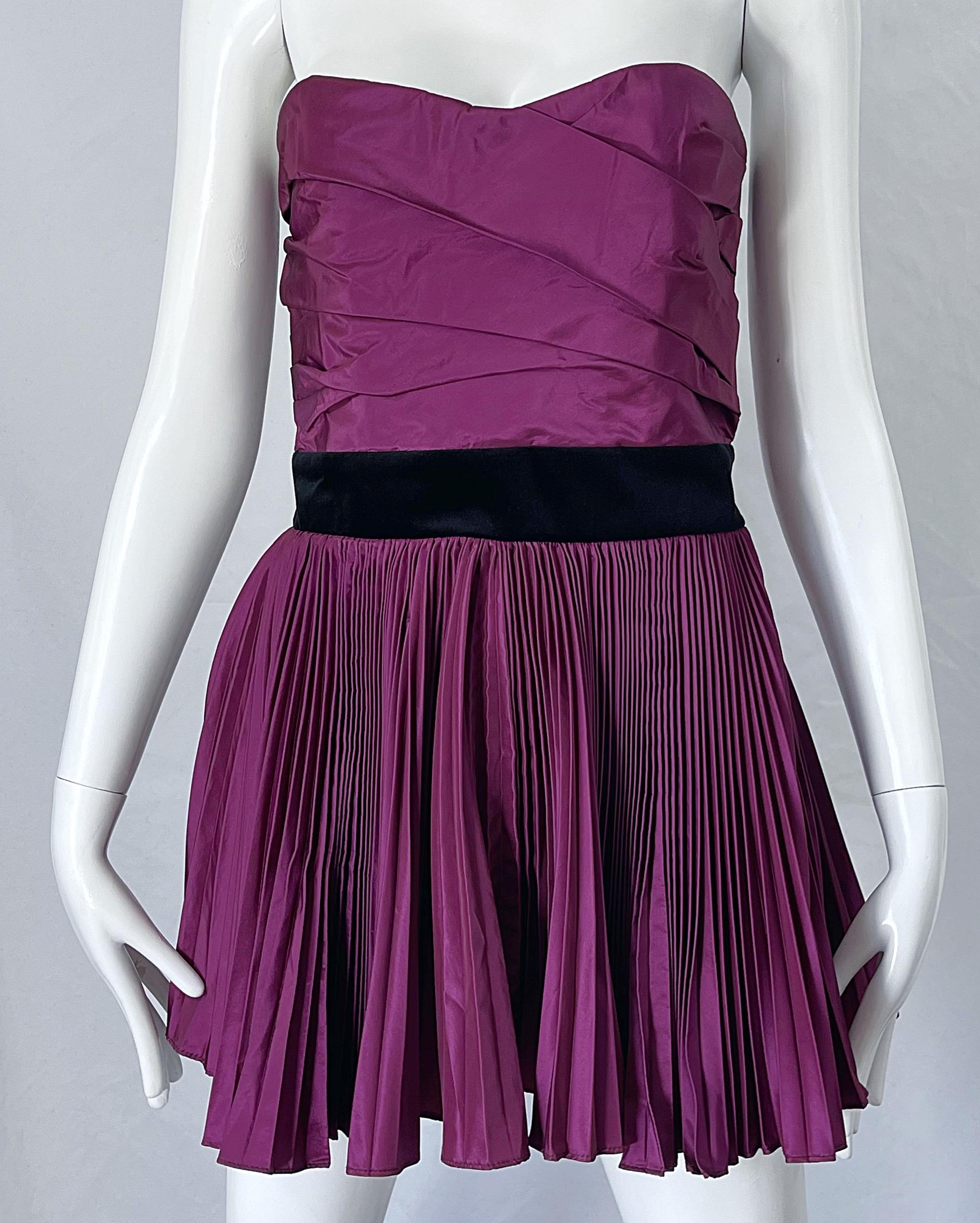 Yves Saint Laurent S/S 2012 Stefano Pilati Purple Silk Taffeta Mini Dress or Top For Sale 1