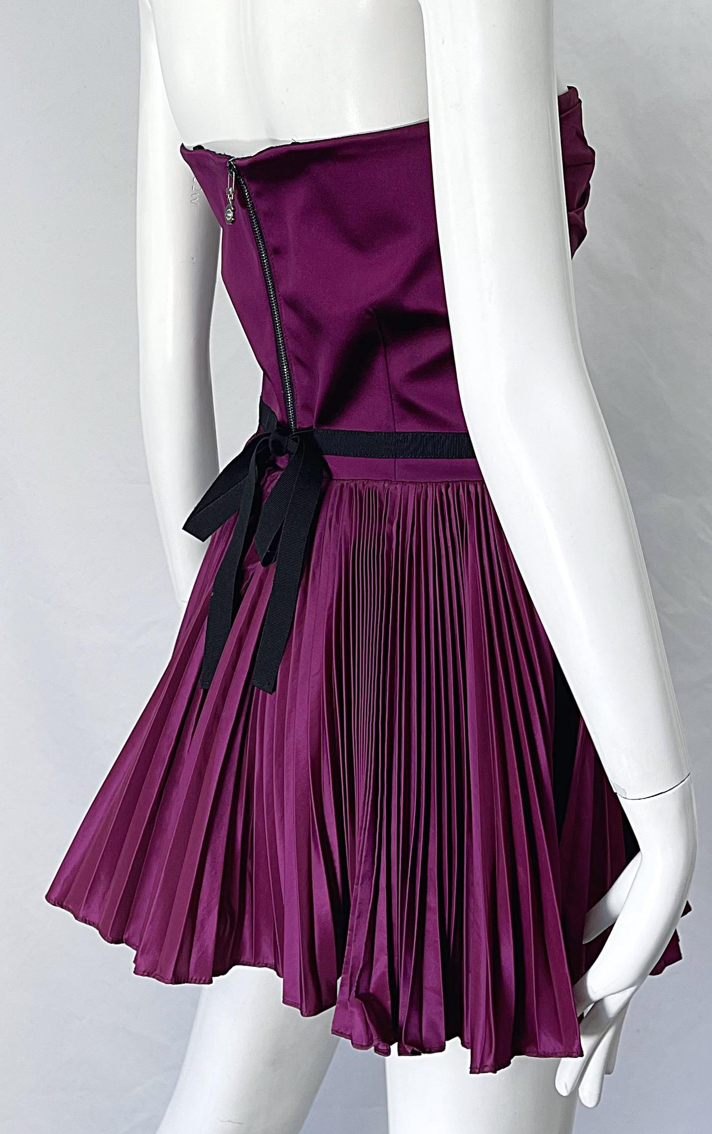 Yves Saint Laurent S/S 2012 Stefano Pilati Purple Silk Taffeta Mini Dress or Top For Sale 2