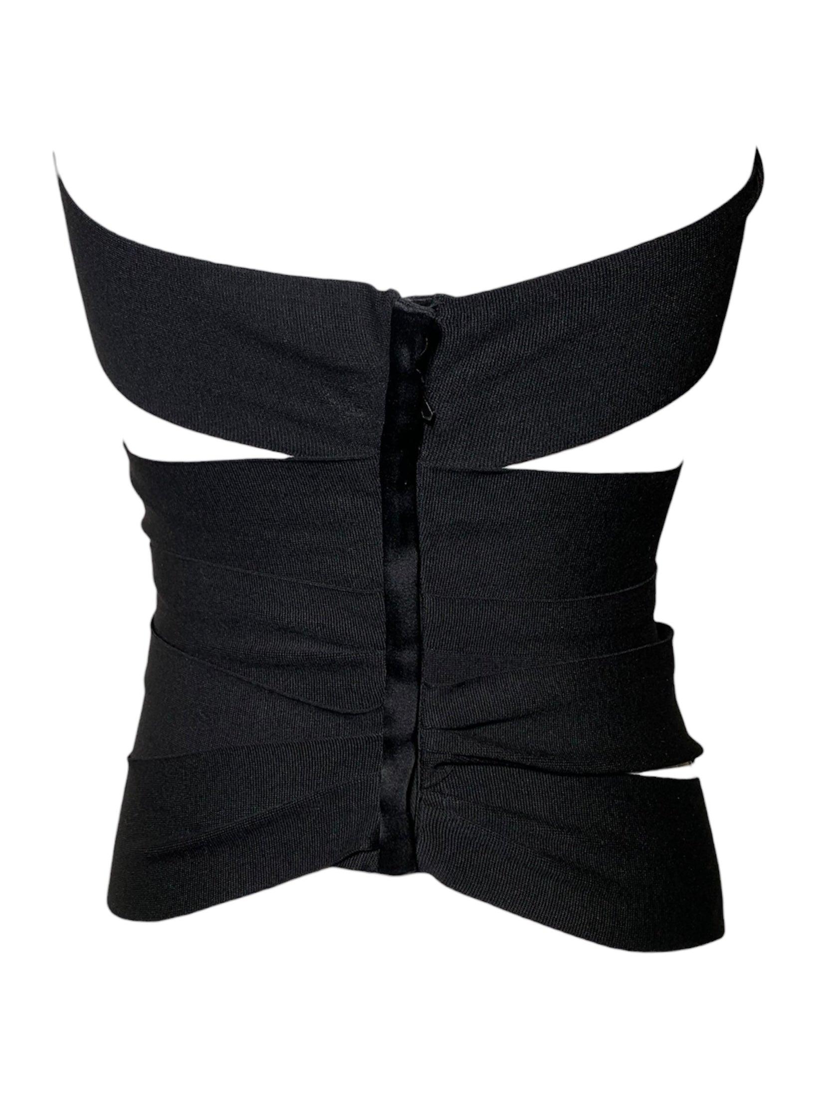 Yves Saint Laurent S/S RTW Tom Ford Pasarela Cinturón Bandage Top, 2001 Negro en venta
