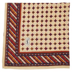 Vintage Yves Saint Laurent Safari Style Fine Cotton Scarf, 1970's