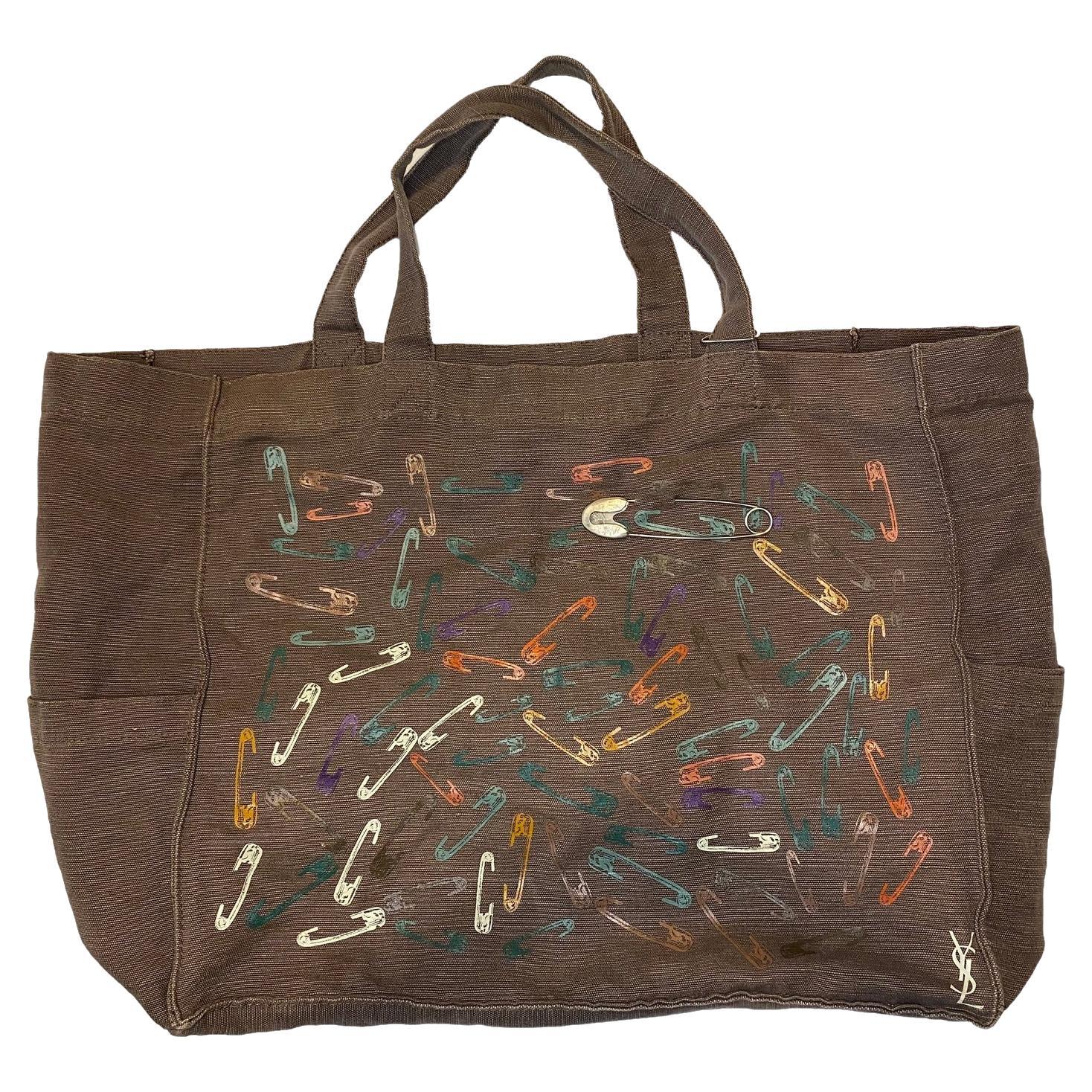 Yves Saint Laurent Safety Pin Canvas Tote
