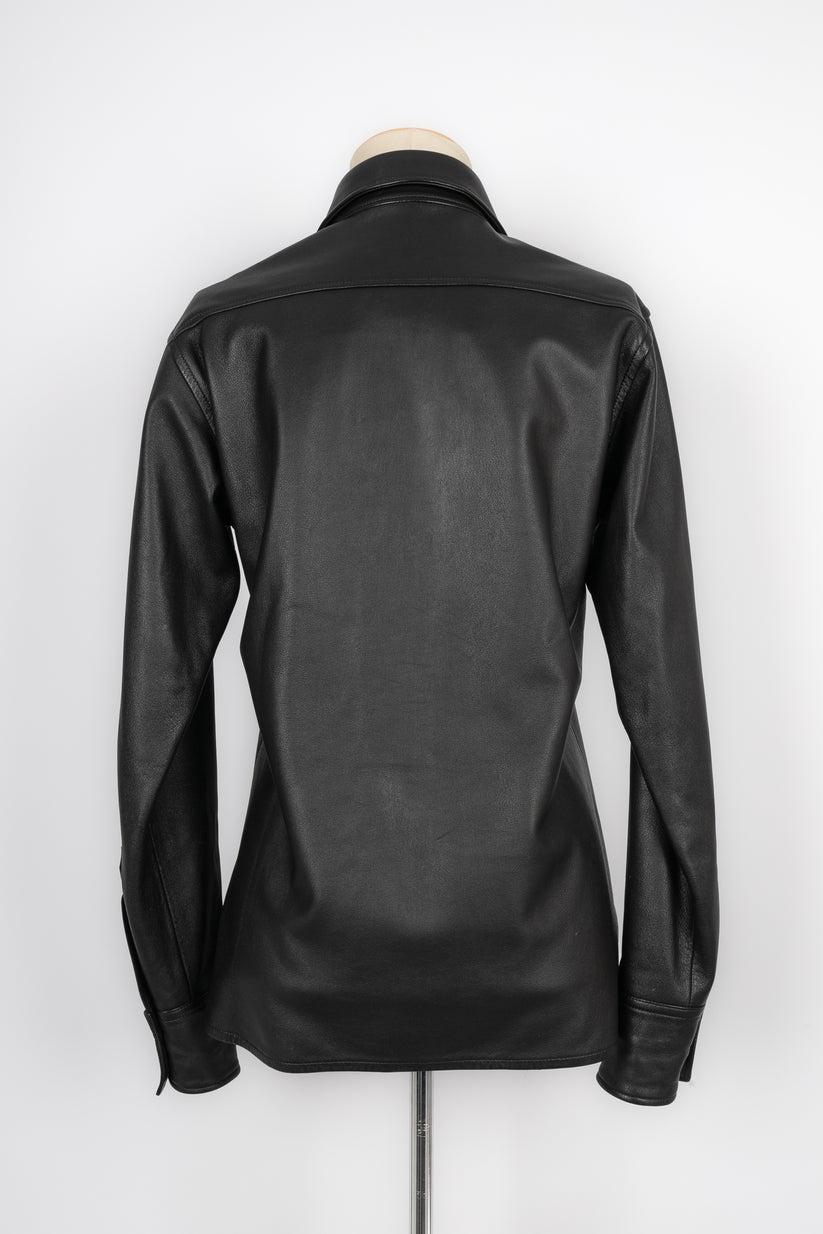 Yves Saint Laurent Saharan Black Leather Top In Excellent Condition For Sale In SAINT-OUEN-SUR-SEINE, FR