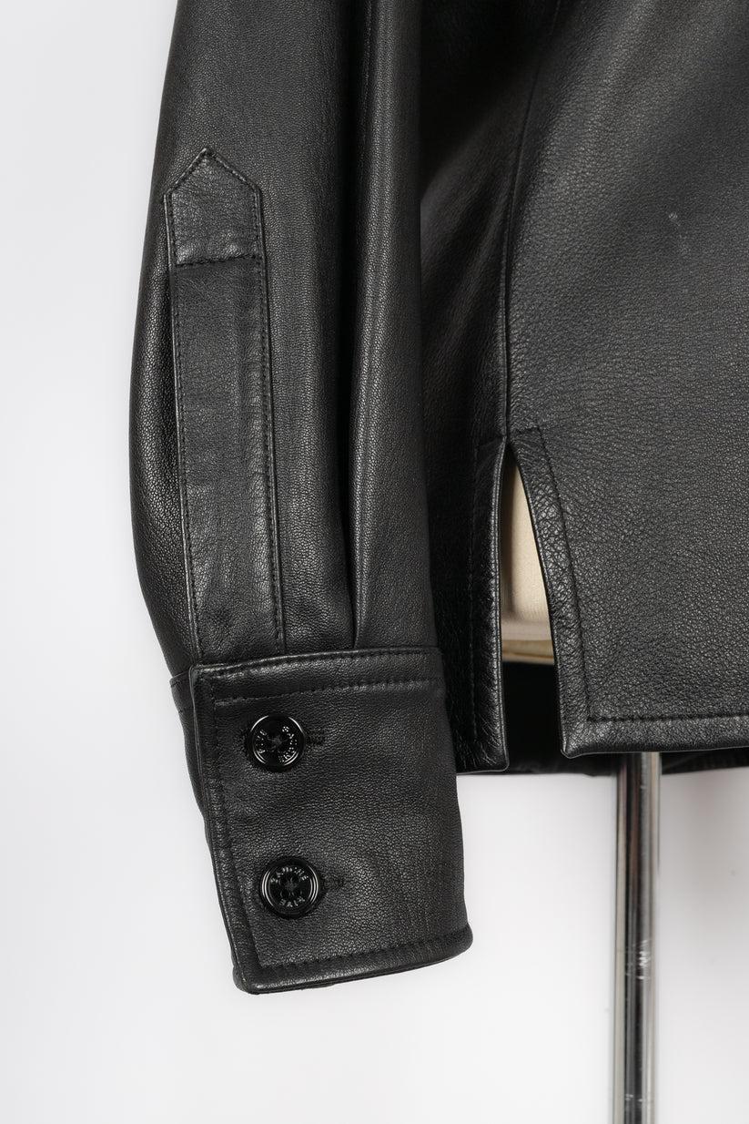 Yves Saint Laurent Saharan Schwarzes Lederoberteil aus Leder im Angebot 2