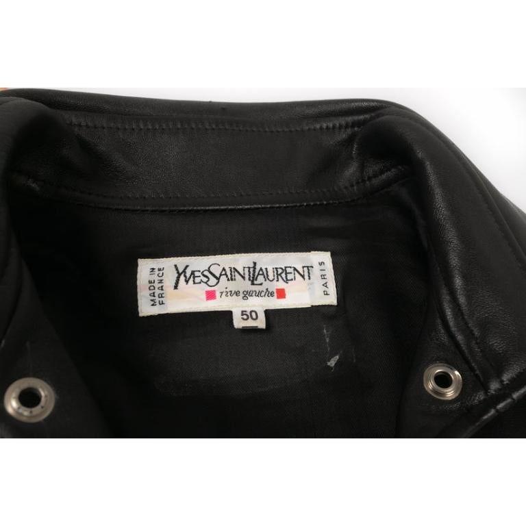 Yves Saint Laurent Saharan Black Leather Top For Sale 3
