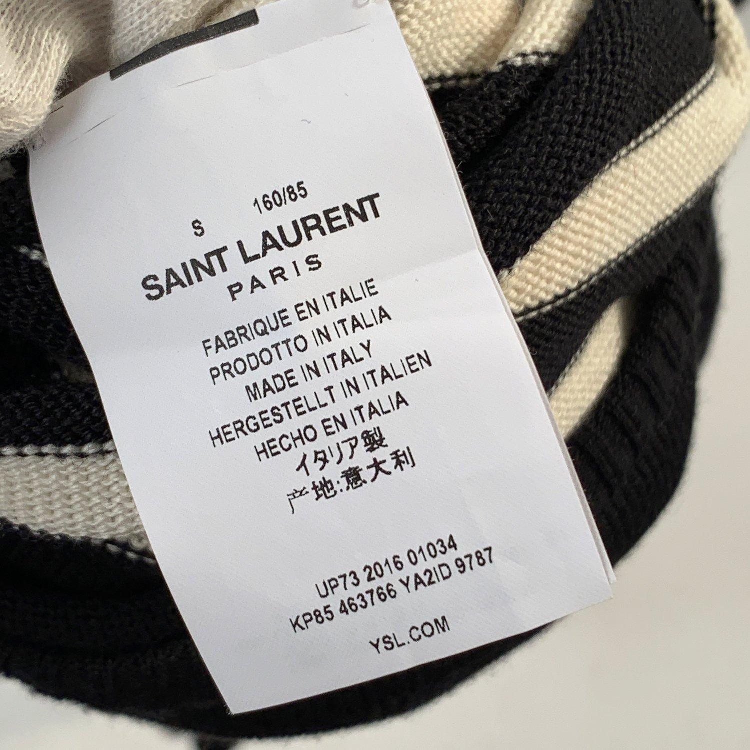 Yves Saint Laurent Saint Laurent Black and Ivory Striped Wool Sailor Jumper  2