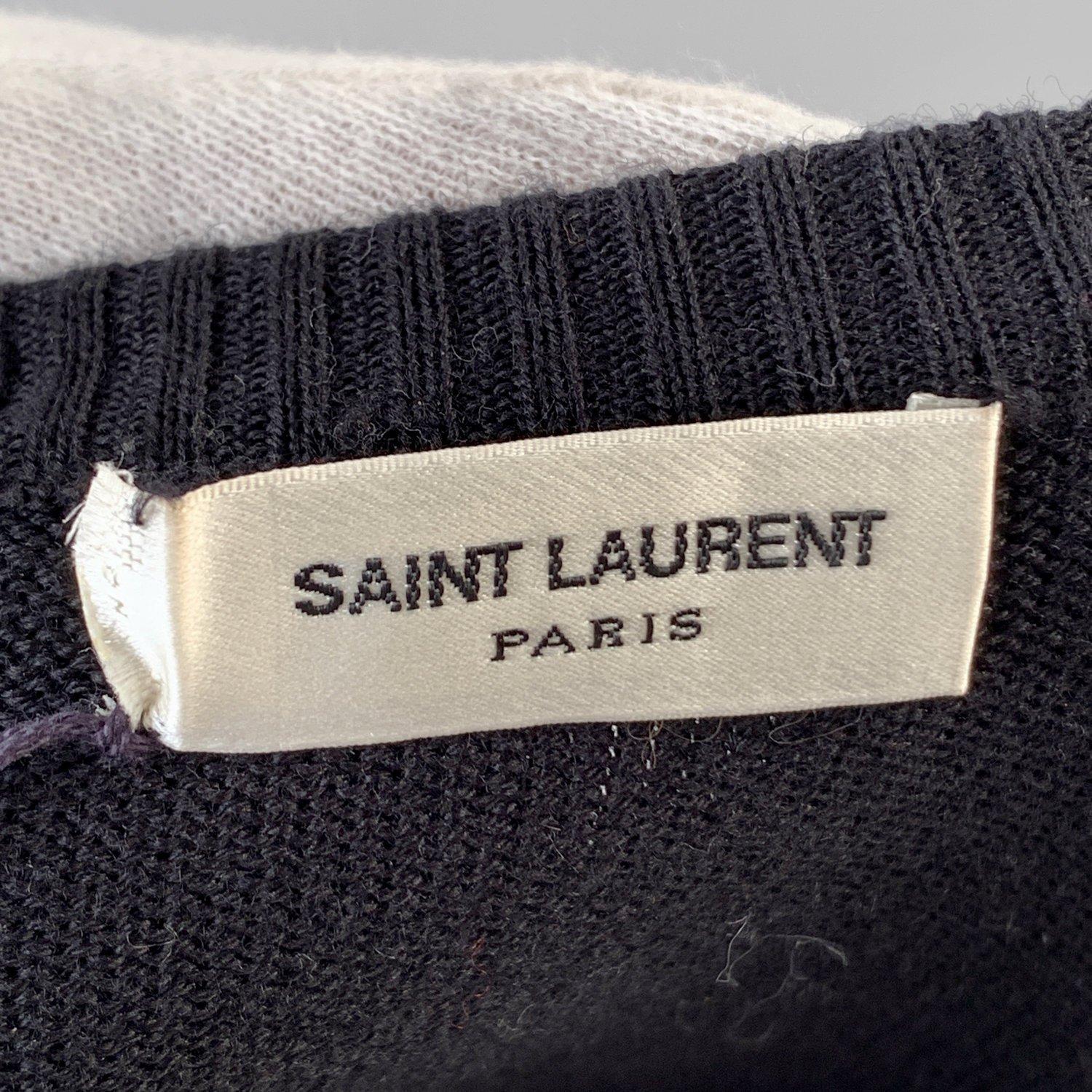 Yves Saint Laurent Saint Laurent Black and Ivory Striped Wool Sailor Jumper  3