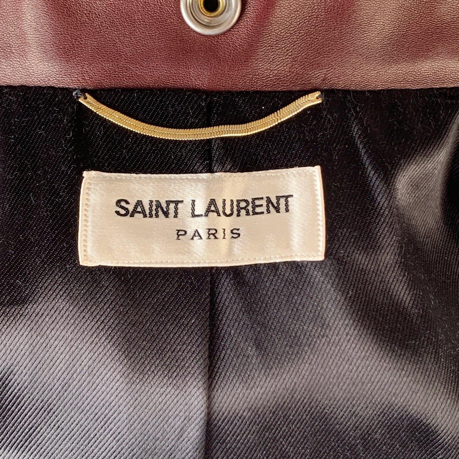 Women's Yves Saint Laurent Saint Laurent Brown Leather Biker Women Jacket Size 36