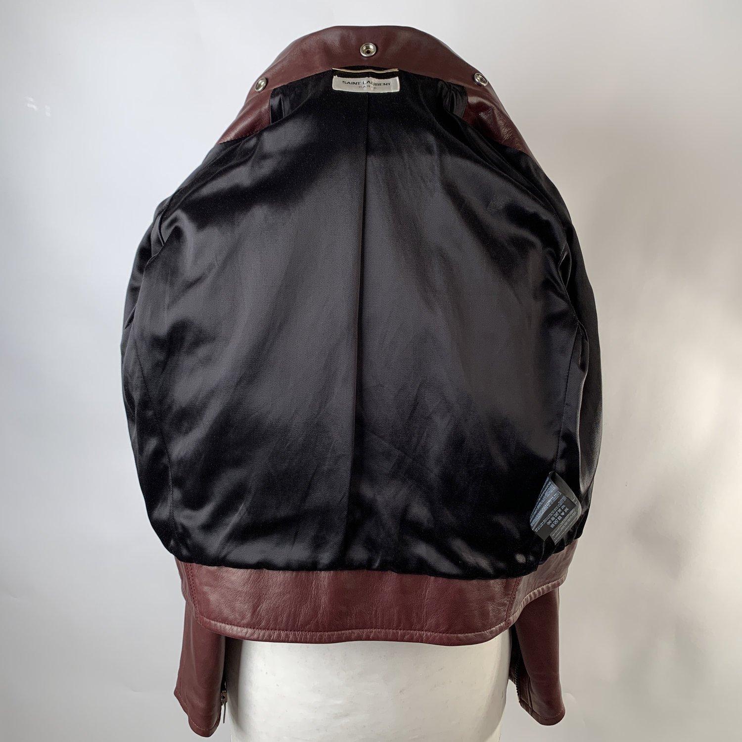 Yves Saint Laurent Saint Laurent Brown Leather Biker Women Jacket Size 36 1