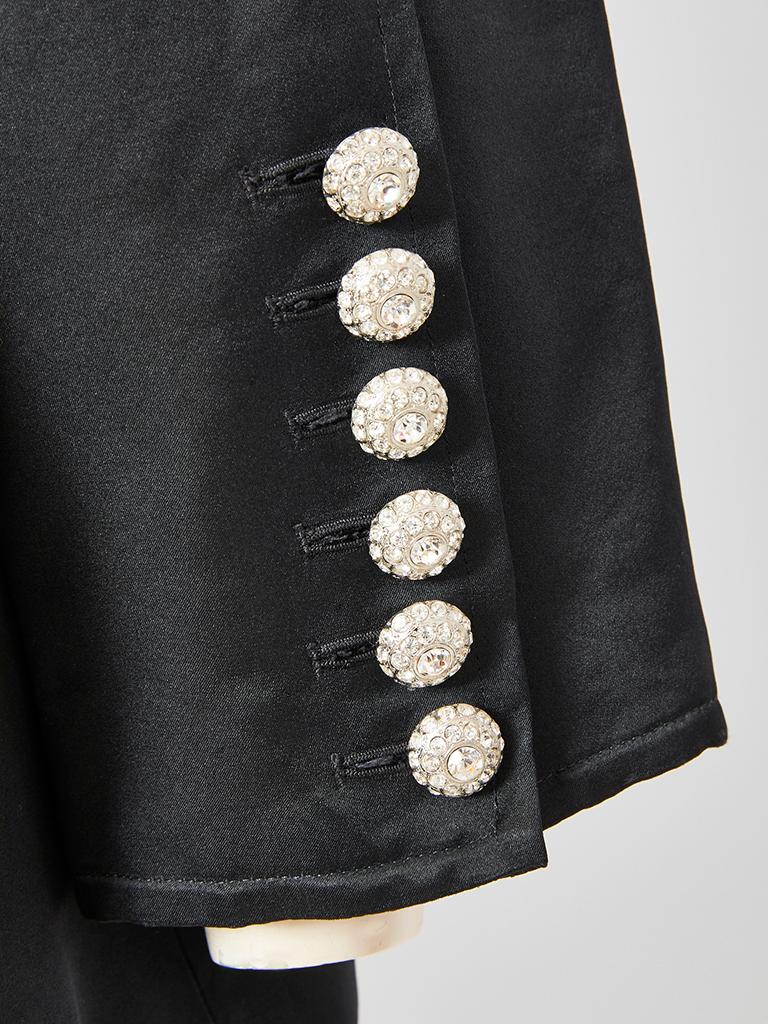 Black Yves Saint Laurent Satin Oversize Evening Jacket For Sale