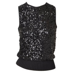 Yves Saint Laurent - Pull sans manches à paillettes
