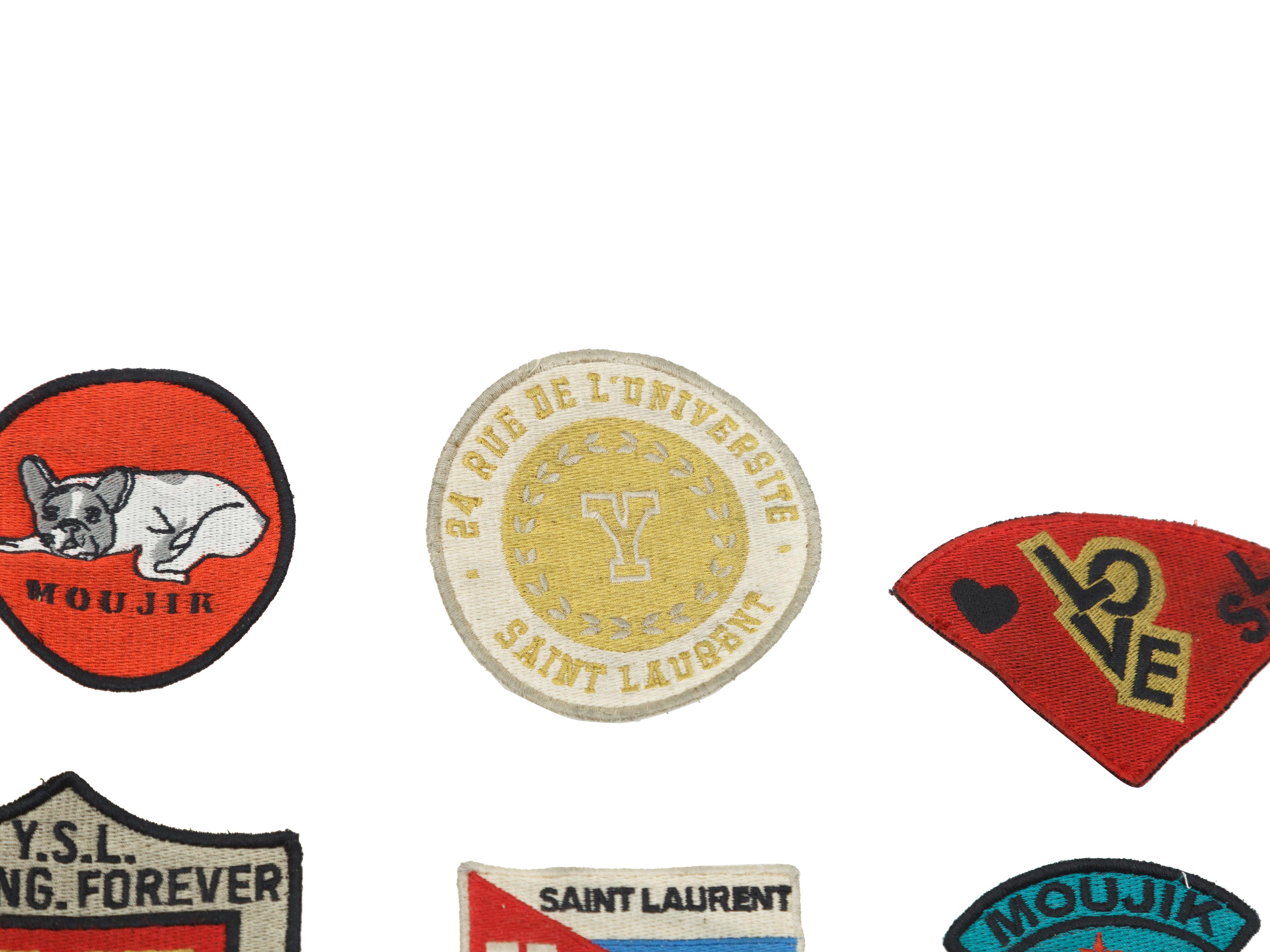 Brown Yves Saint Laurent Set of 7 Multicolor Patches