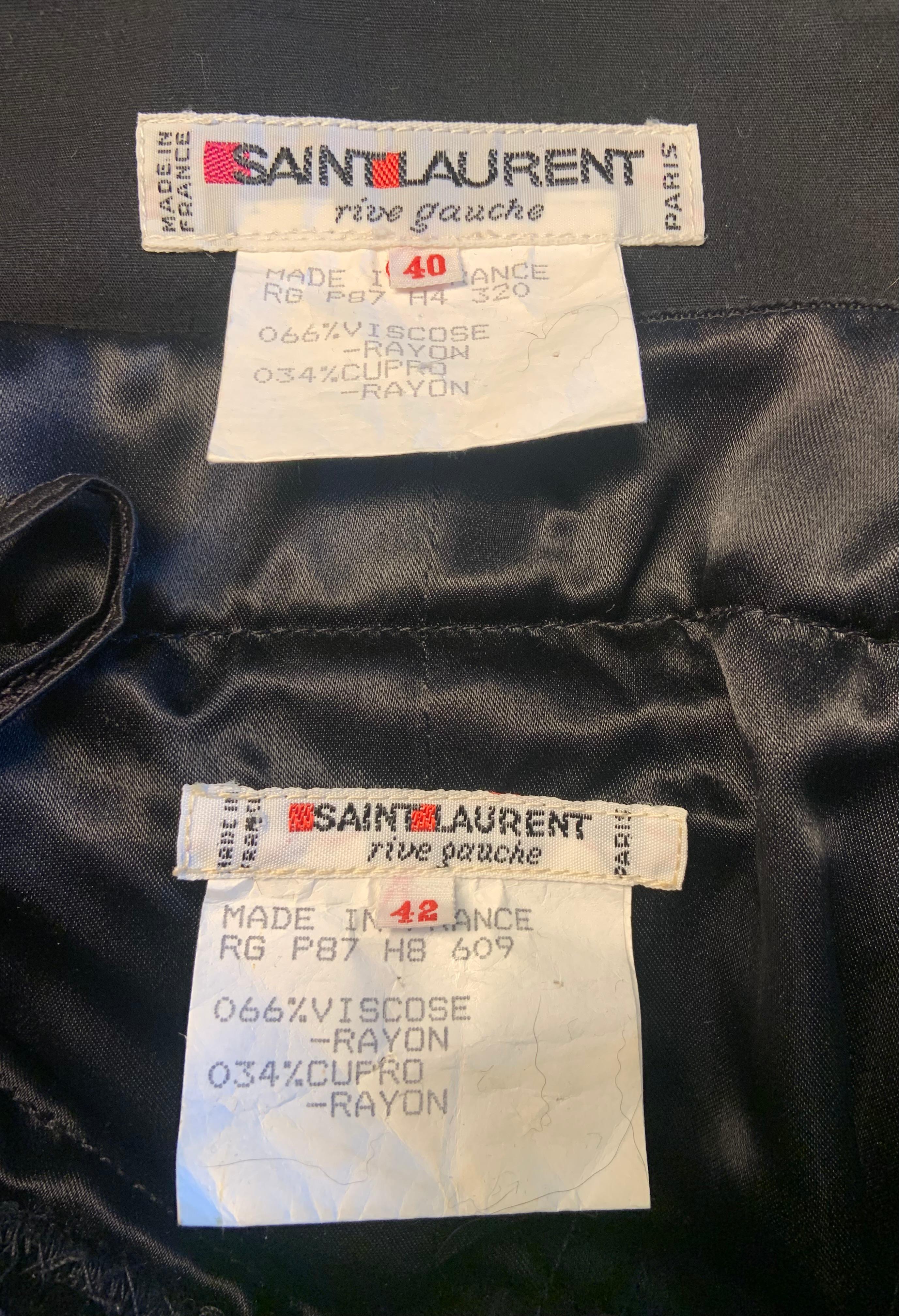 Yves Saint Laurent Sexy Zweiteiliges Cocktailkleid aus schwarzem Samt im Angebot 10