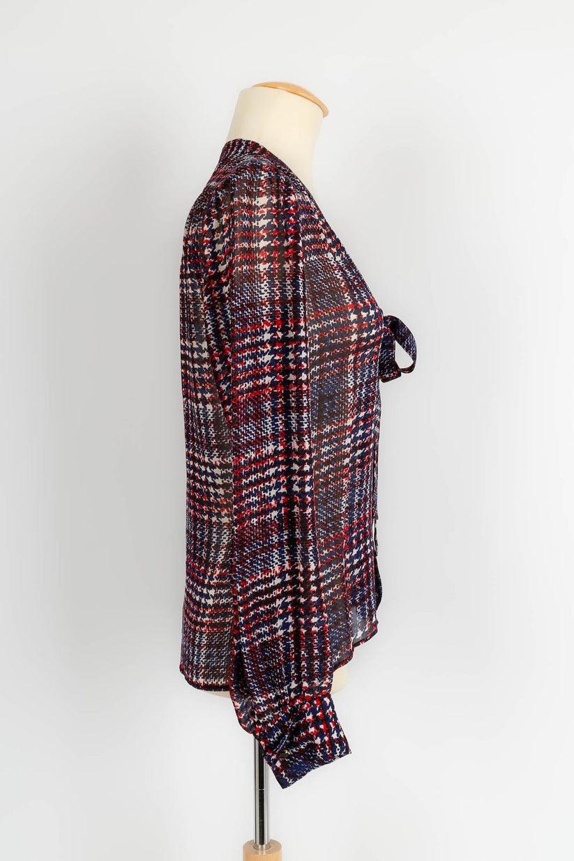 Yves Saint Laurent Transparentes Chiffonhemd im Zustand „Gut“ im Angebot in SAINT-OUEN-SUR-SEINE, FR