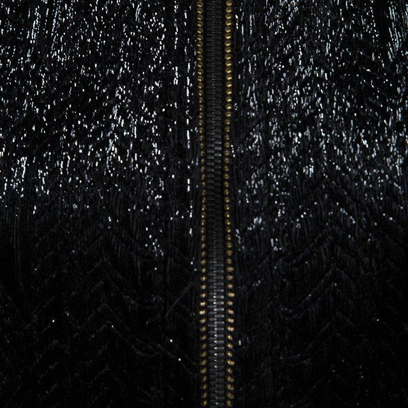 Women's Yves Saint Laurent Shiny Black Quilted Velvet Belted Long Coat M