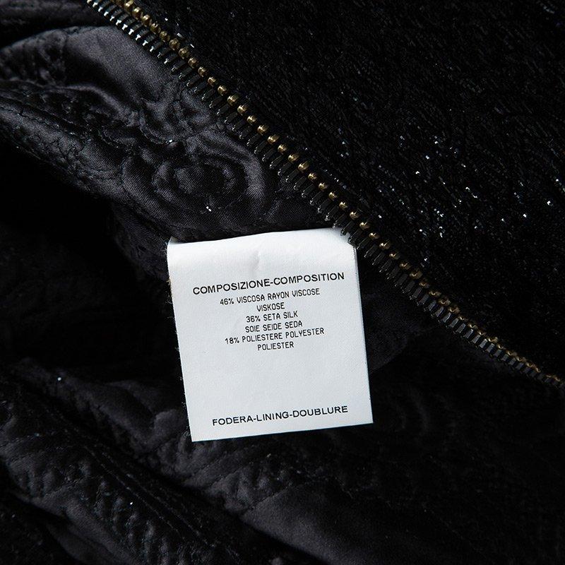 Yves Saint Laurent Shiny Black Quilted Velvet Belted Long Coat M 2