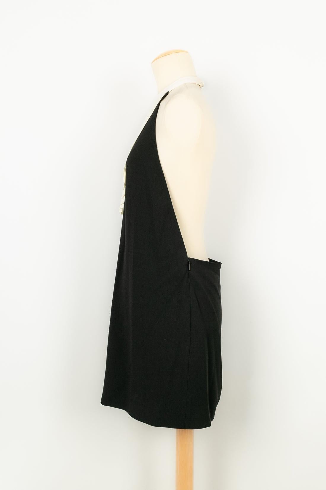 Yves Saint Laurent Kurzes rückenfreies schwarzes und weißes Kleid Damen im Angebot