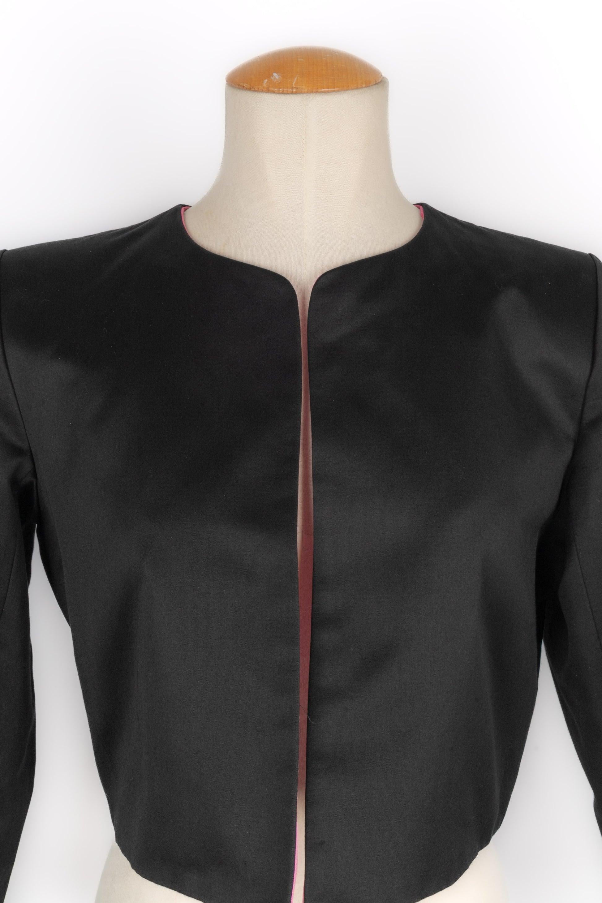 Yves Saint Laurent Short Black Cotton Jacket For Sale 1