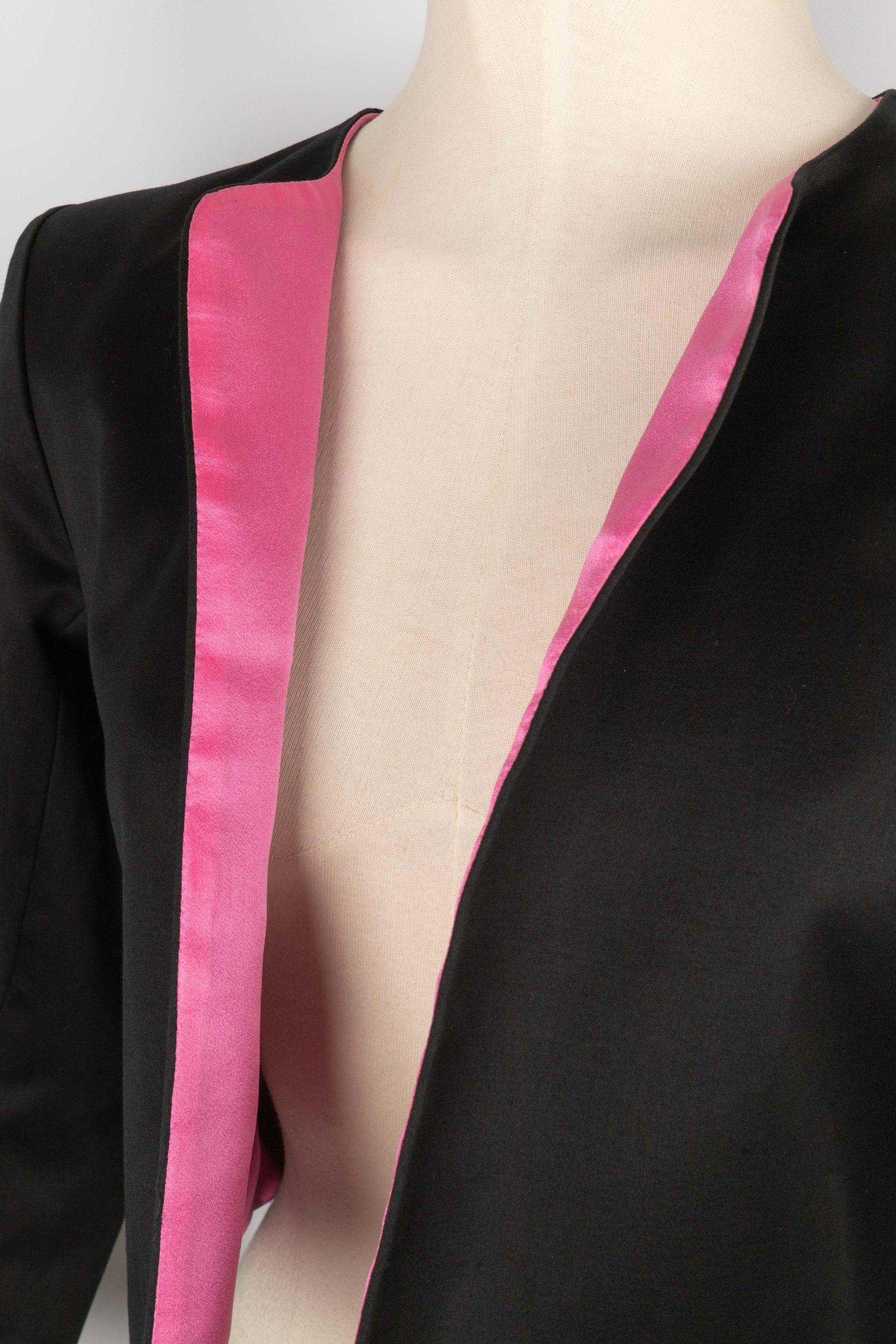 Yves Saint Laurent Short Black Cotton Jacket For Sale 2