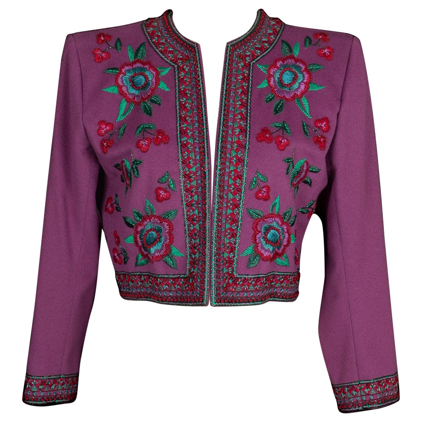 Yves Saint Laurent Kurze lila Wolljacke Haute Couture