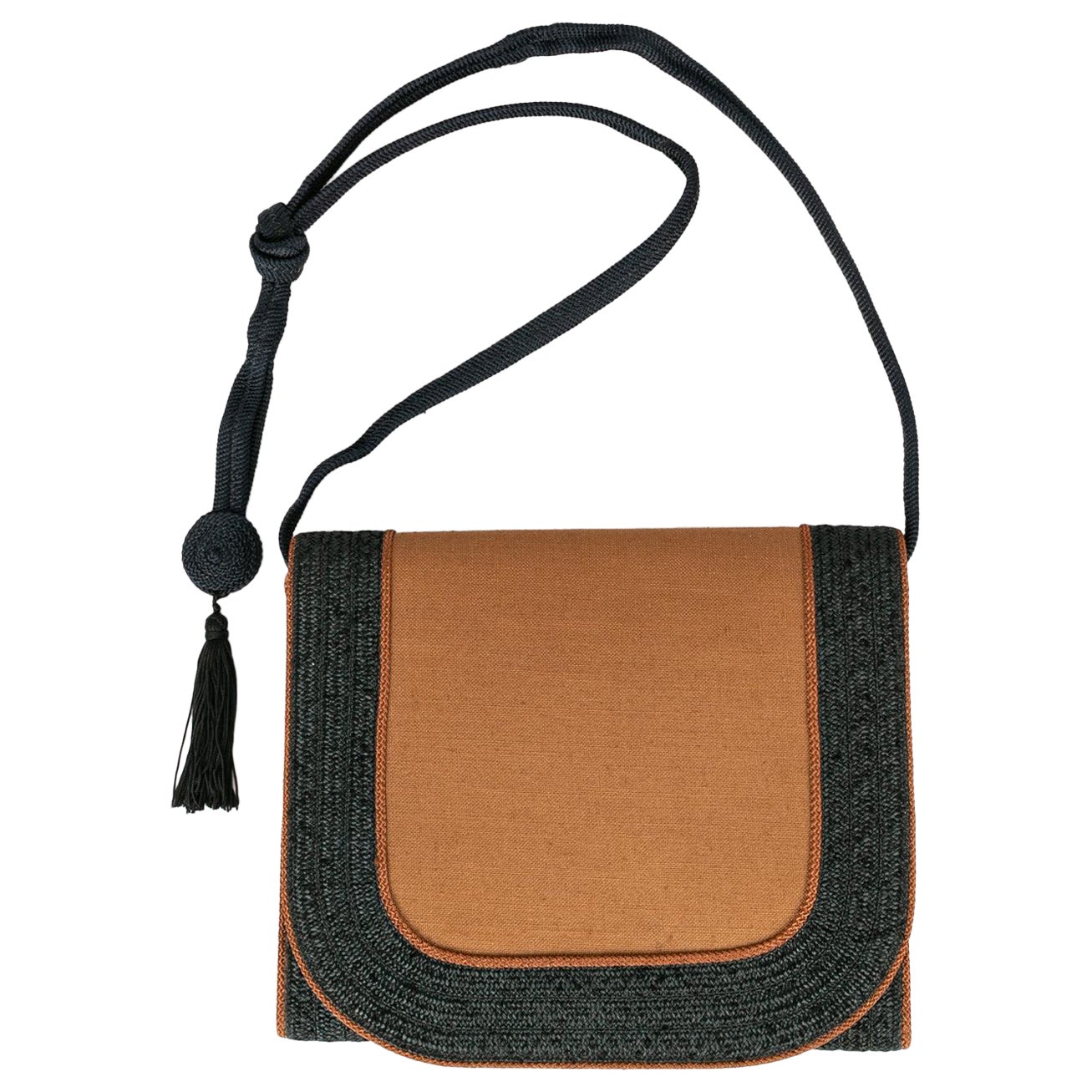 Bolso de tela para el hombro Yves Saint Laurent de ante negro