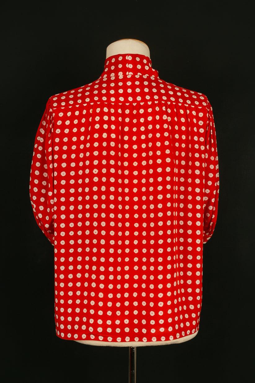 Red Yves Saint Laurent Silk Blouse For Sale